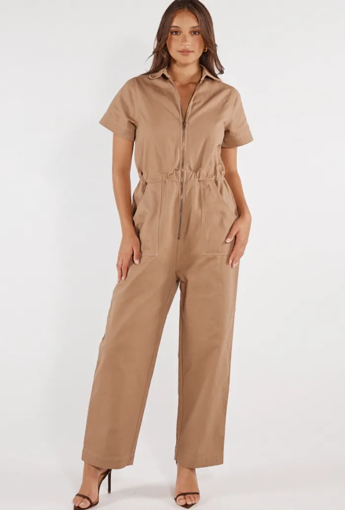 ADALITA JUMPSUIT - MOCHA DENIM^Girl and the Sun Hot